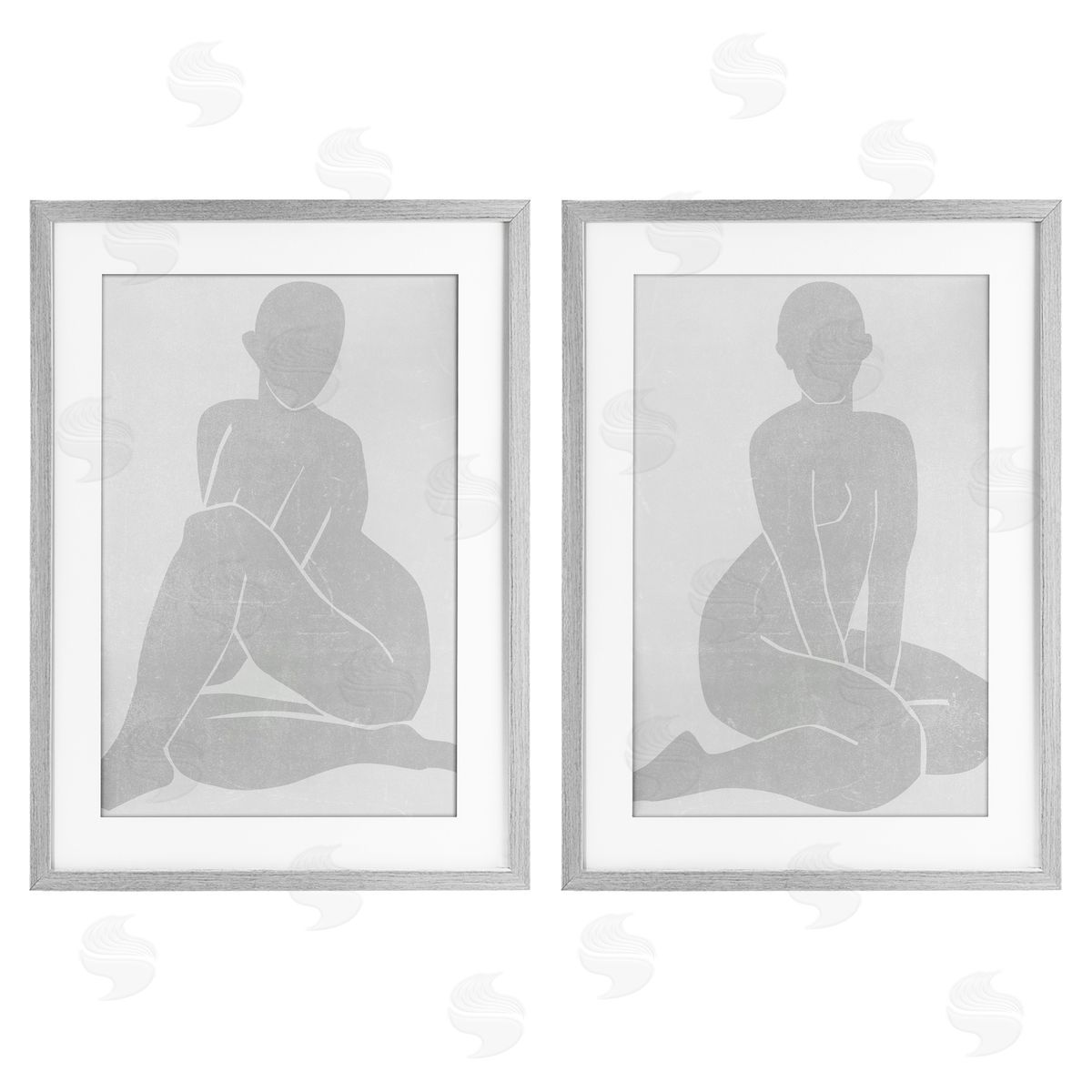 Melissa Wang Veiled Nude Silhouettes Canvas Wall Art Print