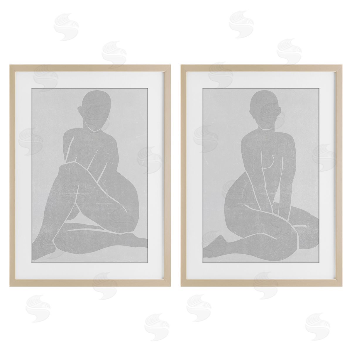 Melissa Wang Veiled Nude Silhouettes Canvas Wall Art Print