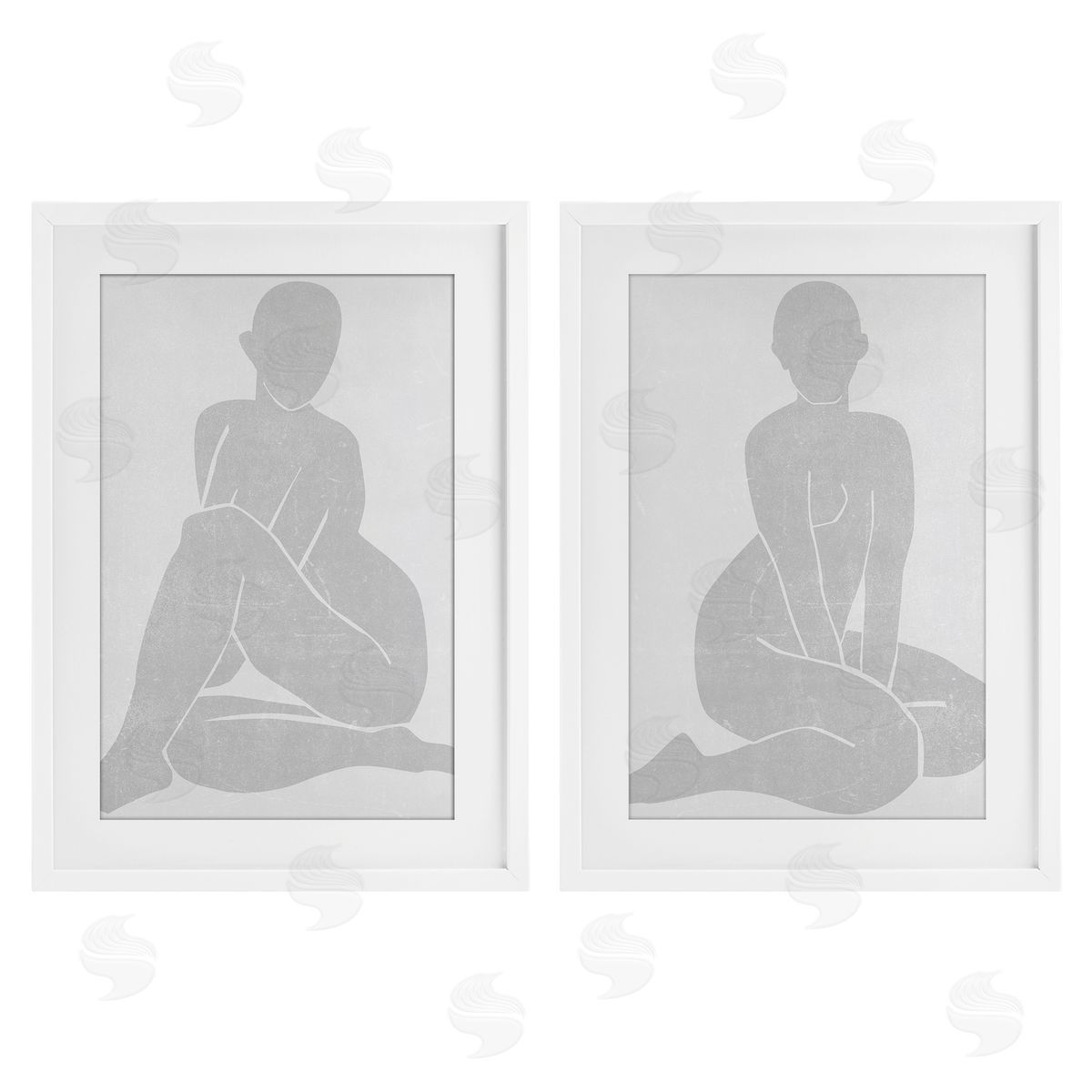 Melissa Wang Veiled Nude Silhouettes Canvas Wall Art Print
