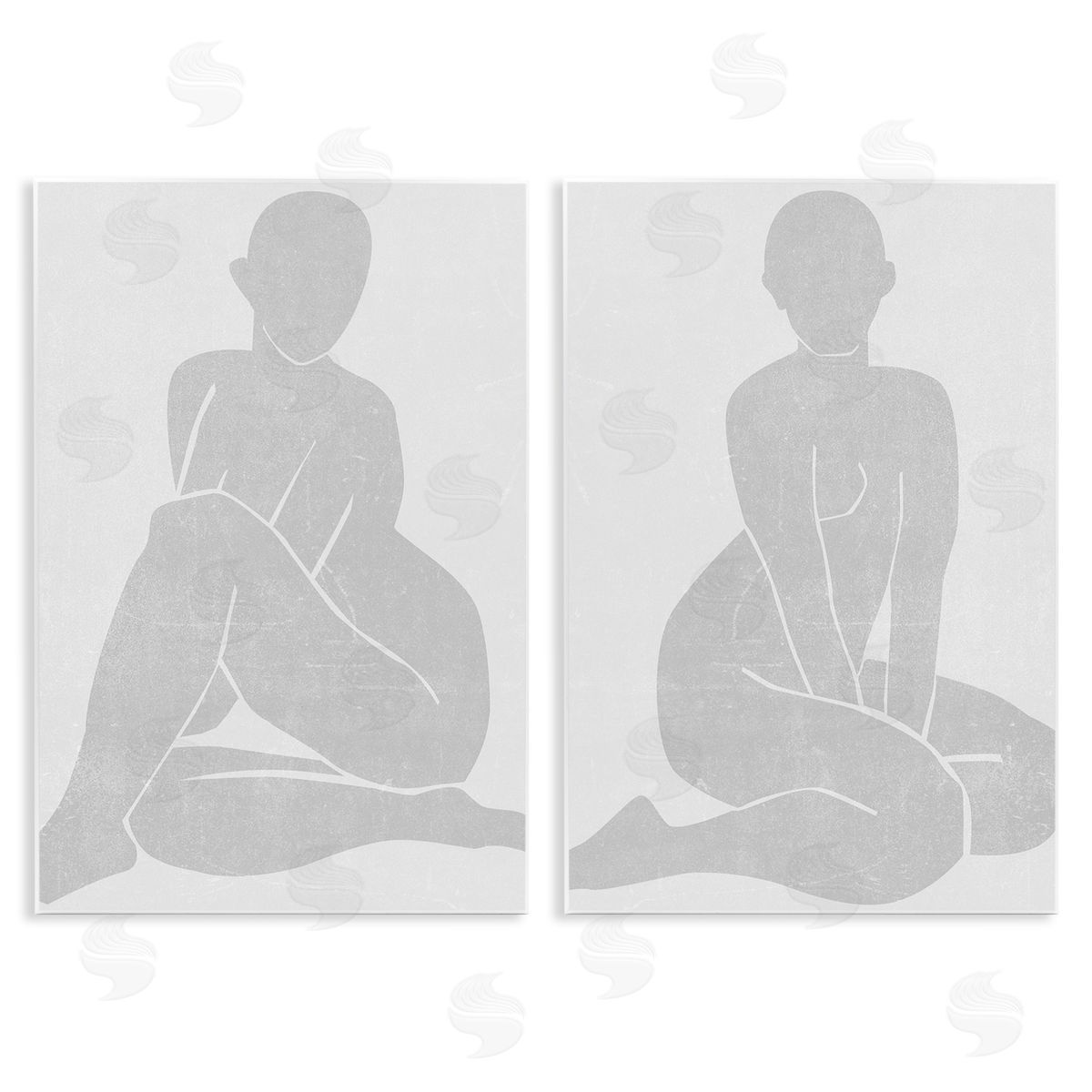 Melissa Wang Veiled Nude Silhouettes Canvas Wall Art Print