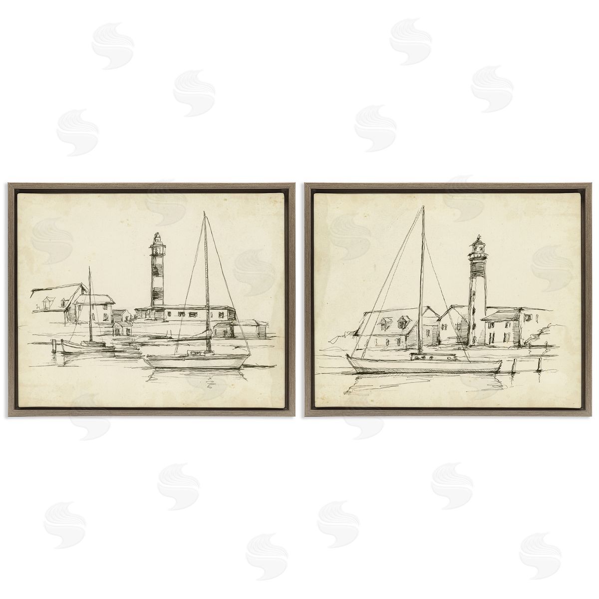 Ethan Harper Vintage Lighthouse Studies Canvas Wall Art Print