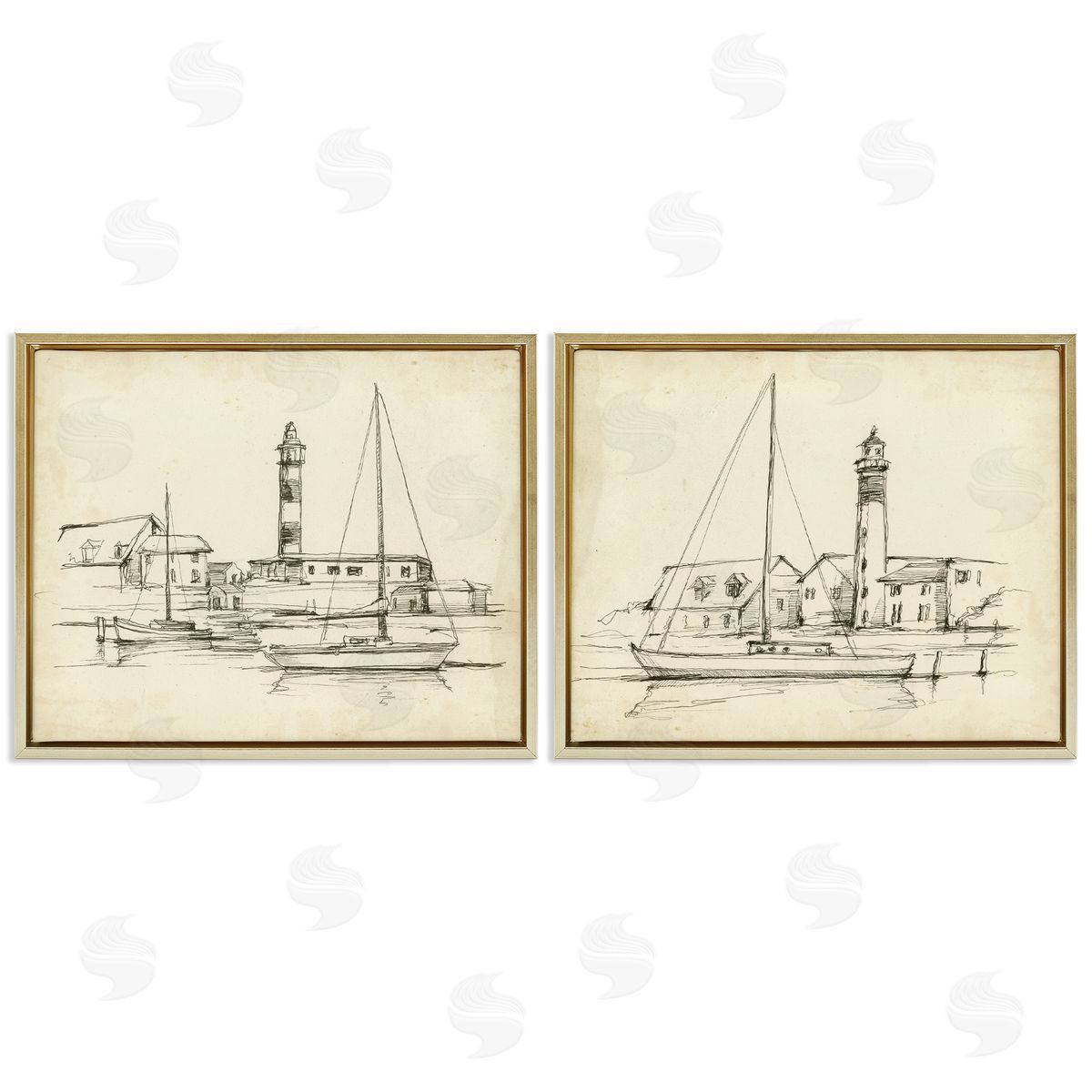 Ethan Harper Vintage Lighthouse Studies Canvas Wall Art Print