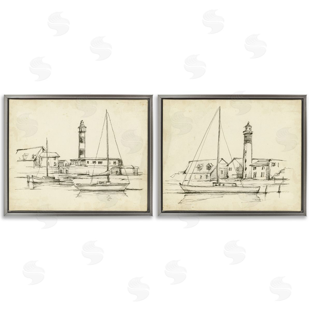 Ethan Harper Vintage Lighthouse Studies Canvas Wall Art Print