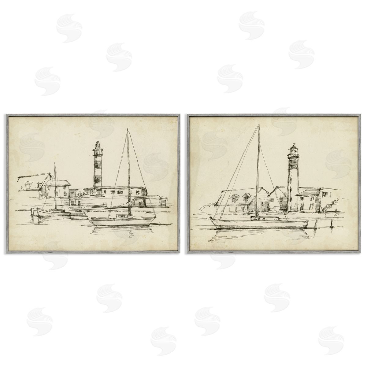 Ethan Harper Vintage Lighthouse Studies Canvas Wall Art Print