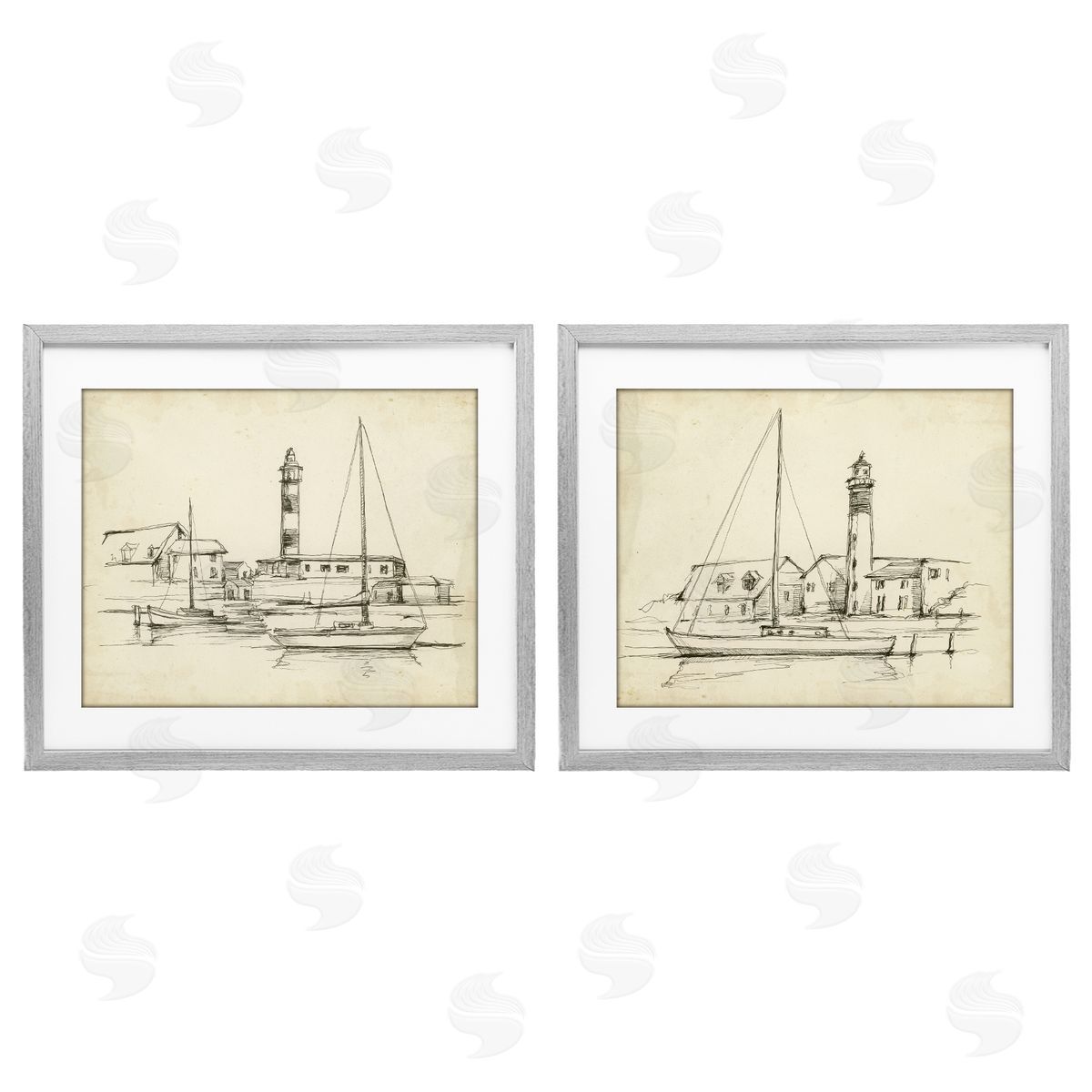 Ethan Harper Vintage Lighthouse Studies Canvas Wall Art Print