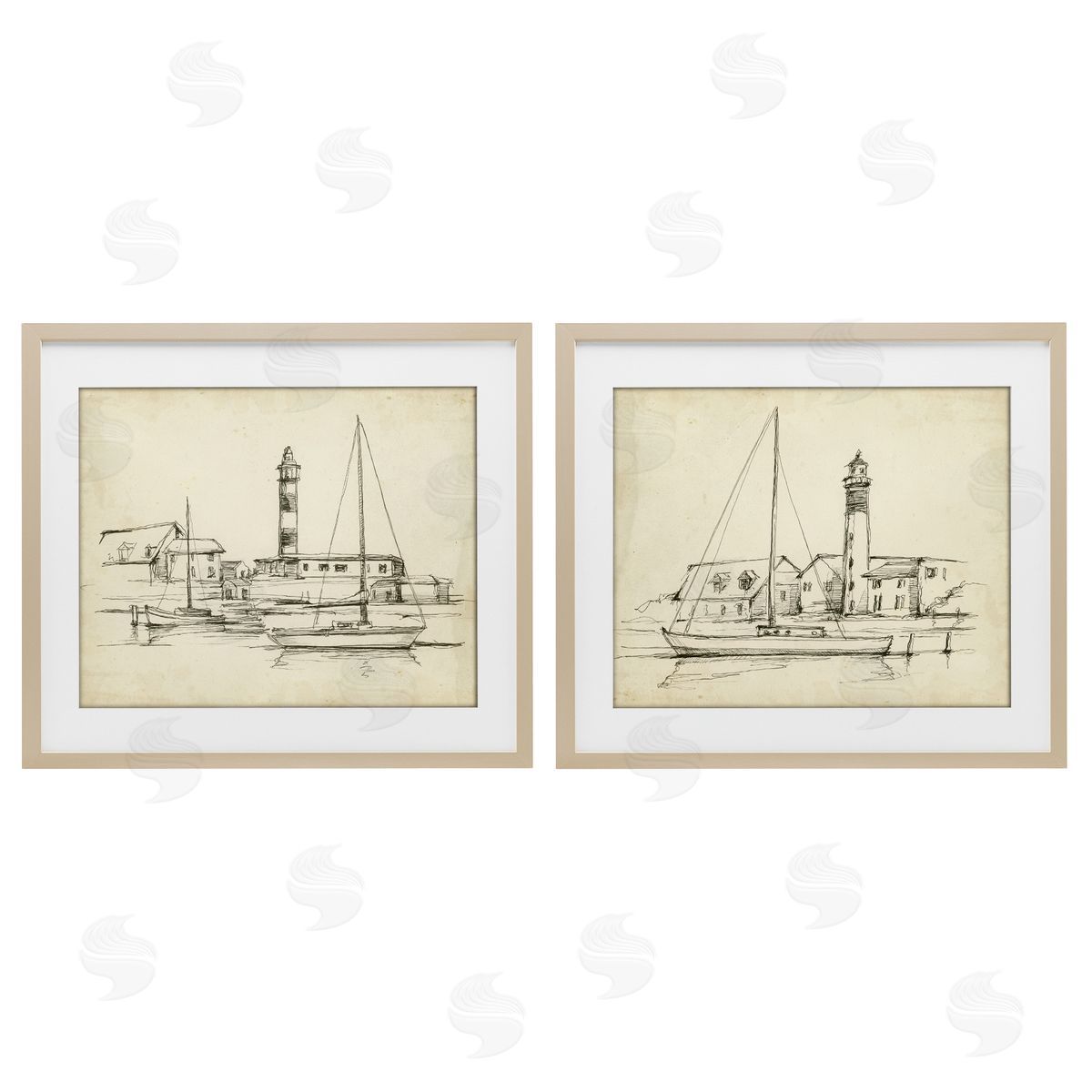 Ethan Harper Vintage Lighthouse Studies Canvas Wall Art Print