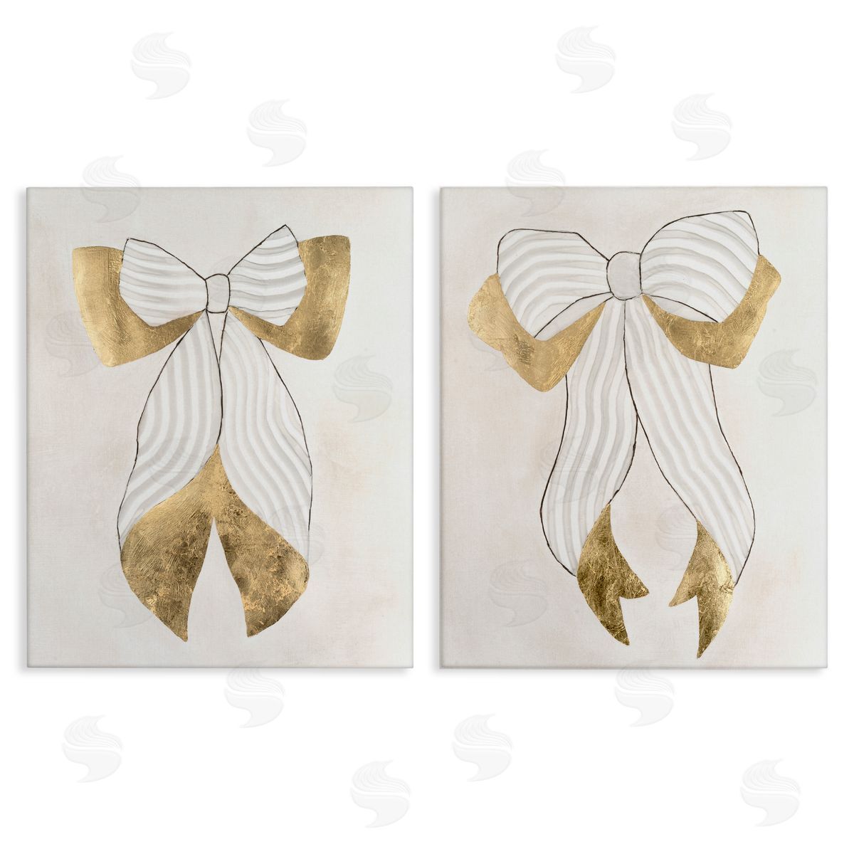 Vanna Lam Neutral Chic Bow Canvas Wall Art Print
