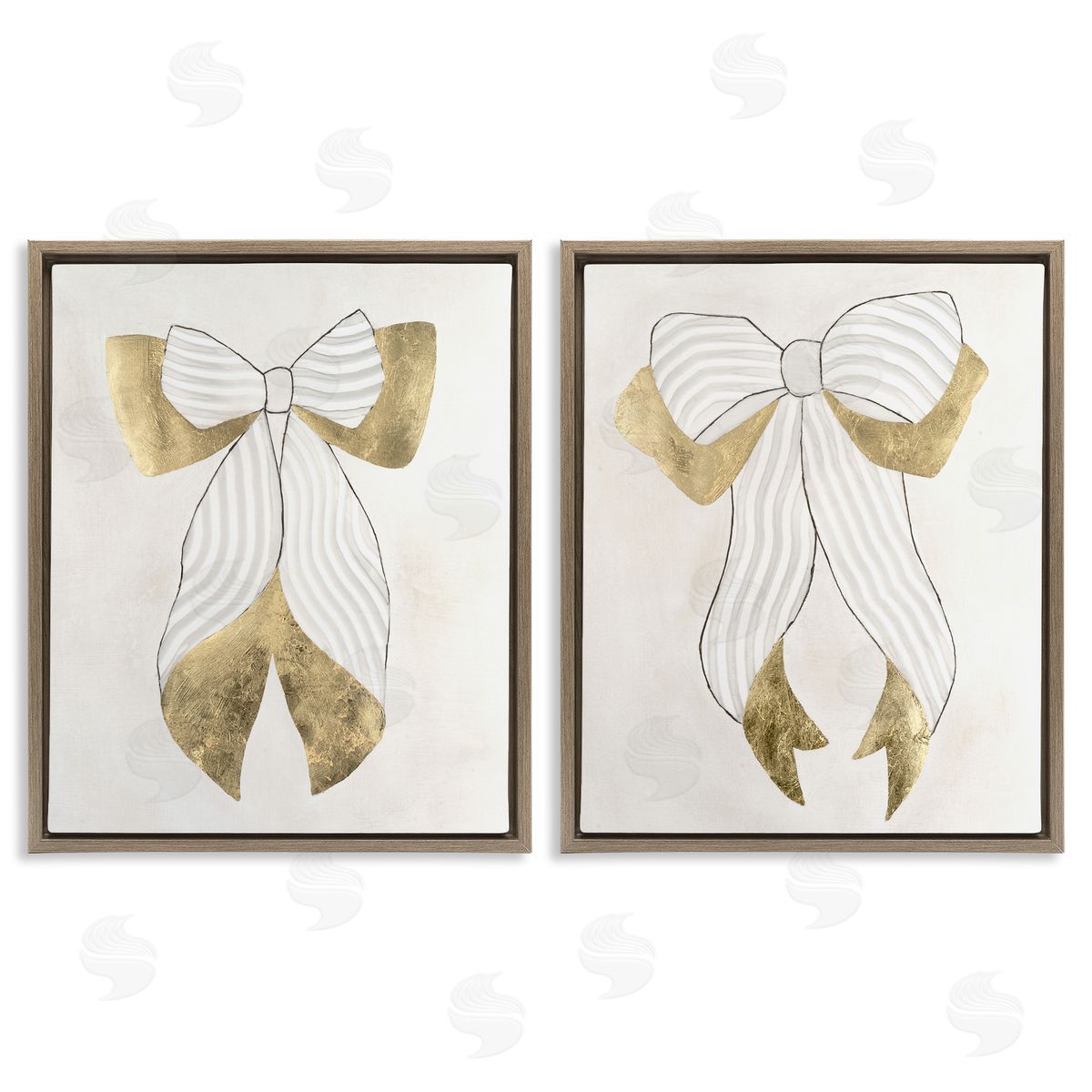 Vanna Lam Neutral Chic Bow Canvas Wall Art Print
