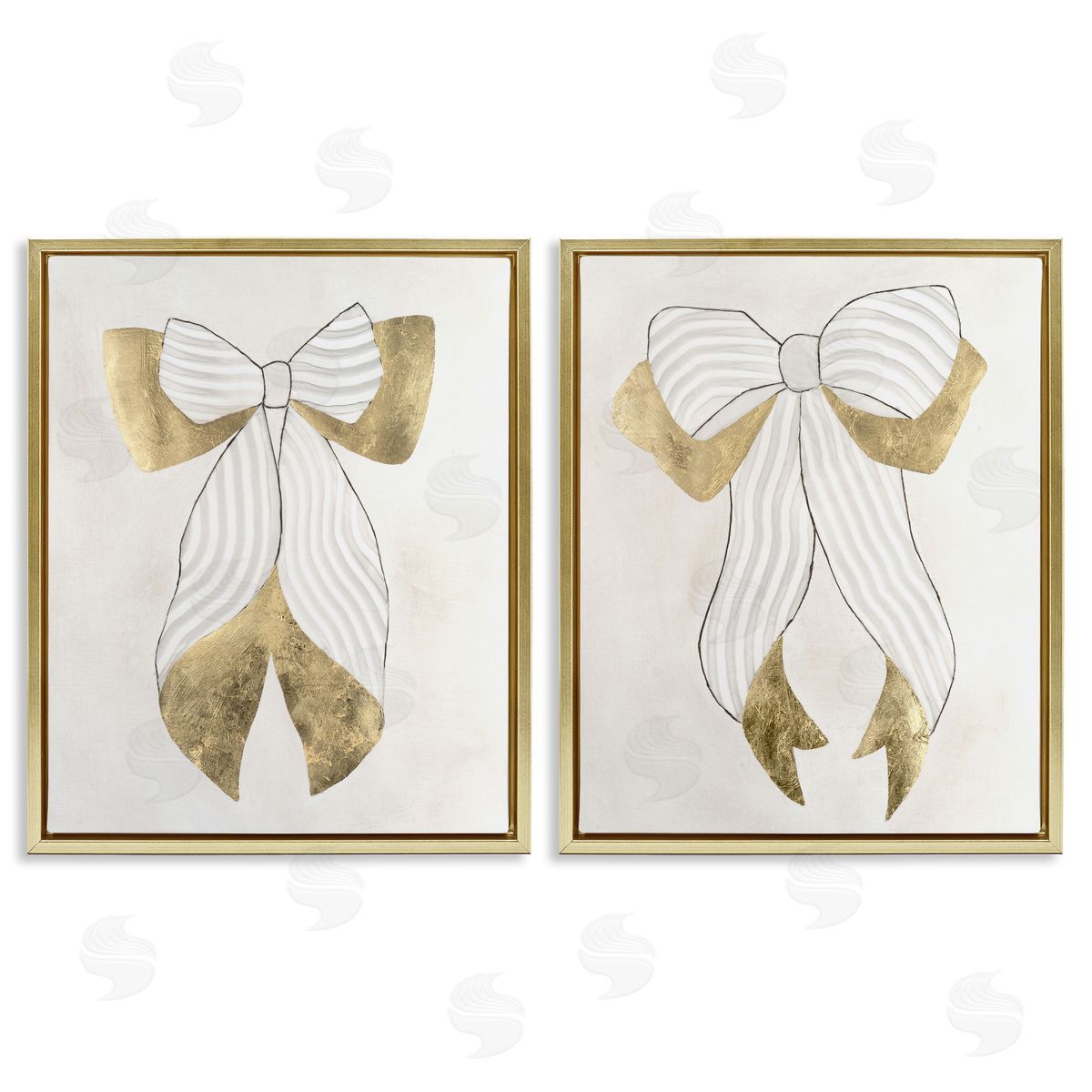 Vanna Lam Neutral Chic Bow Canvas Wall Art Print