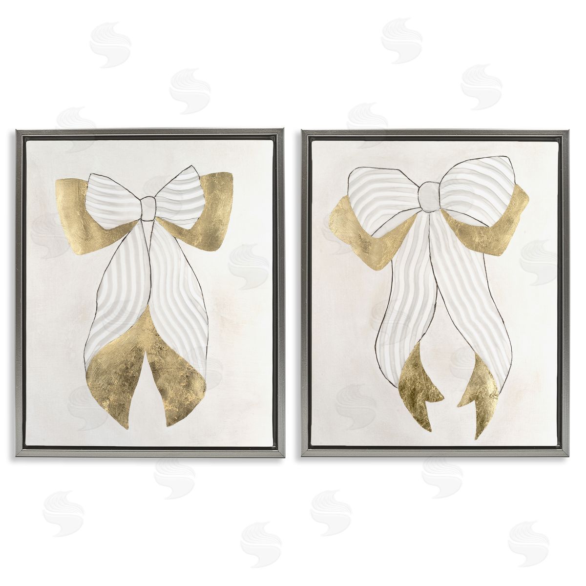 Vanna Lam Neutral Chic Bow Canvas Wall Art Print