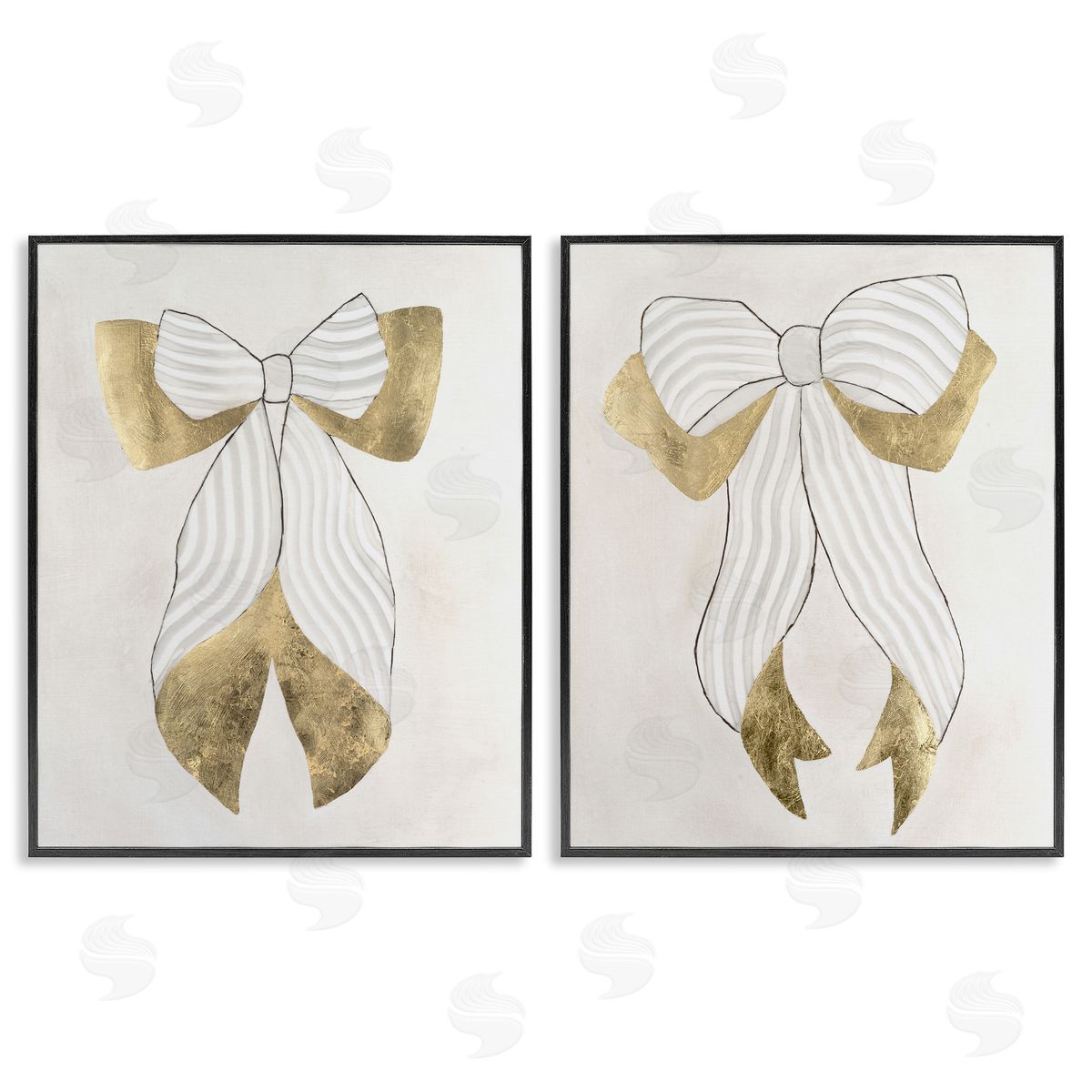 Vanna Lam Neutral Chic Bow Canvas Wall Art Print