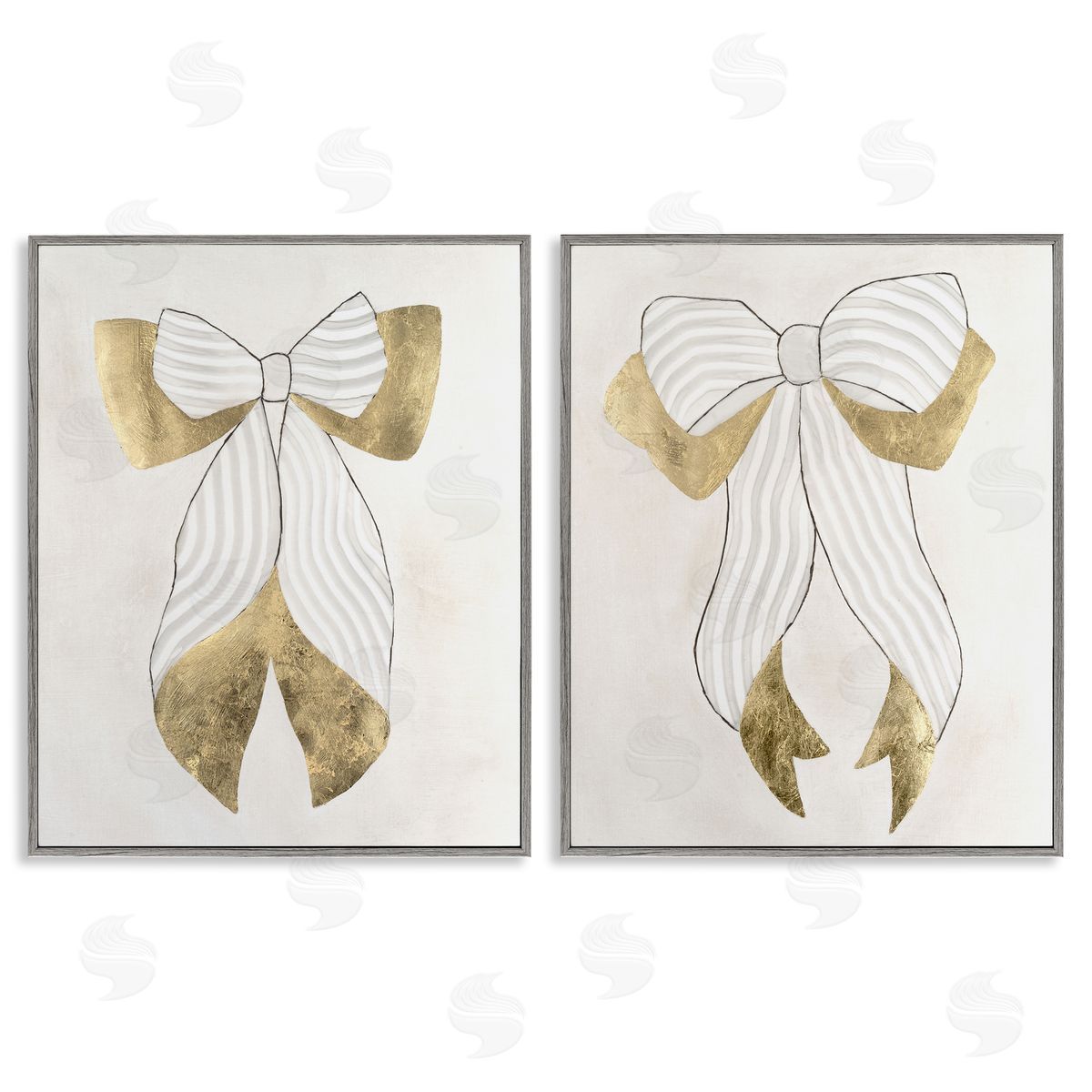 Vanna Lam Neutral Chic Bow Canvas Wall Art Print
