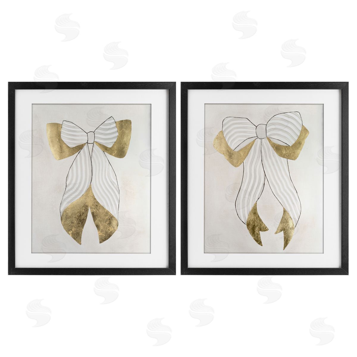 Vanna Lam Neutral Chic Bow Canvas Wall Art Print