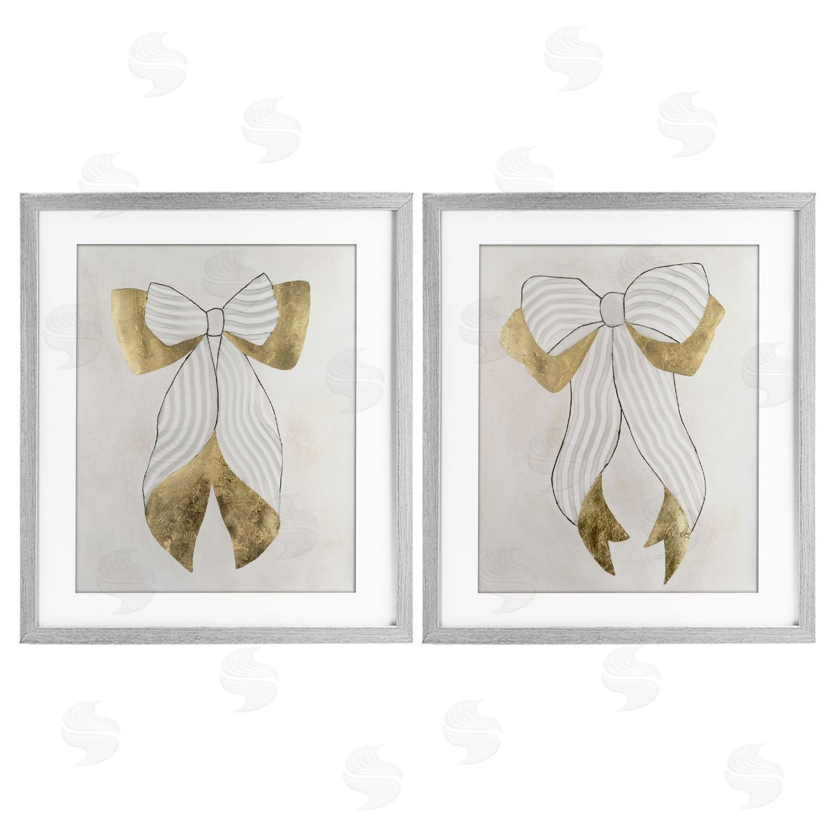 Vanna Lam Neutral Chic Bow Canvas Wall Art Print