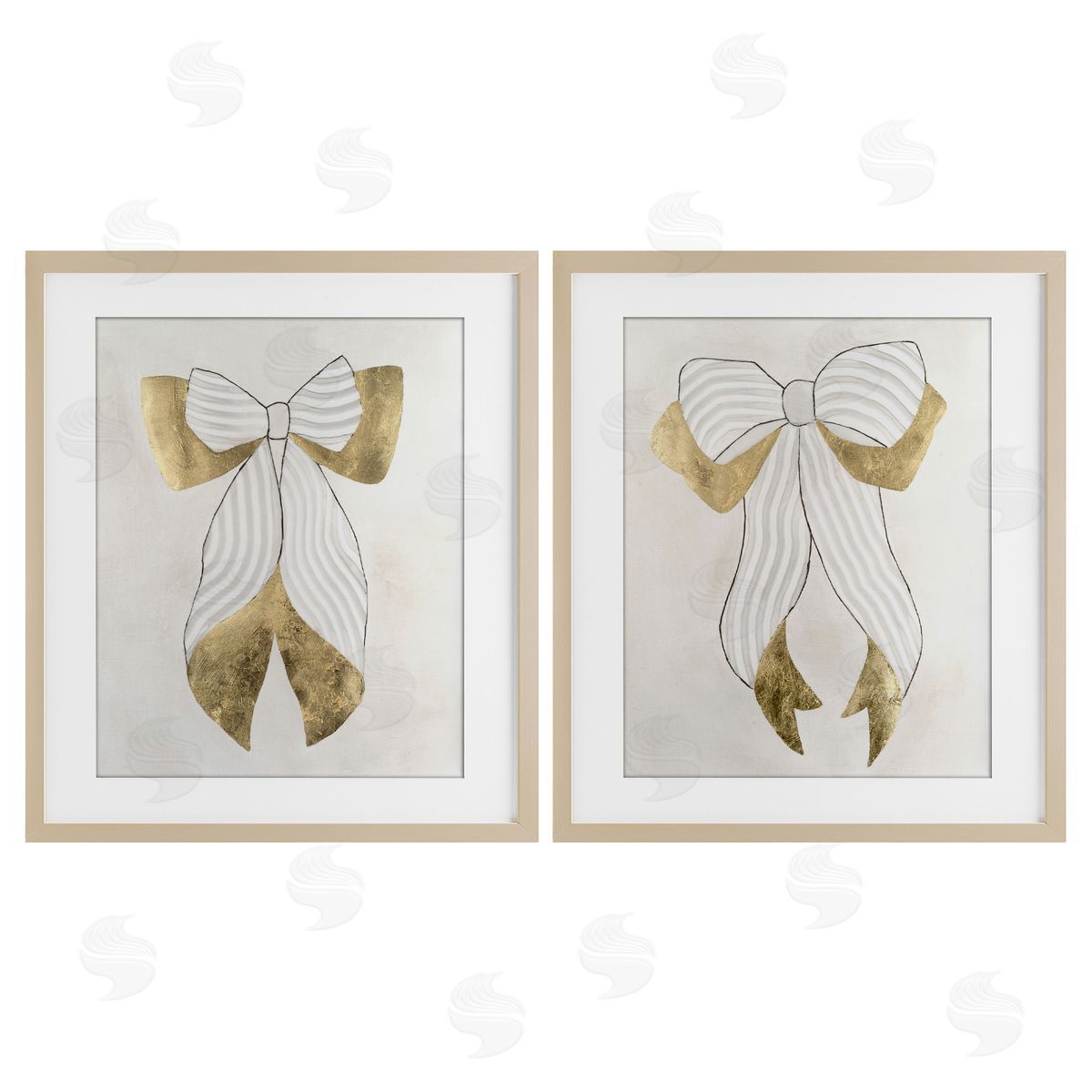 Vanna Lam Neutral Chic Bow Canvas Wall Art Print