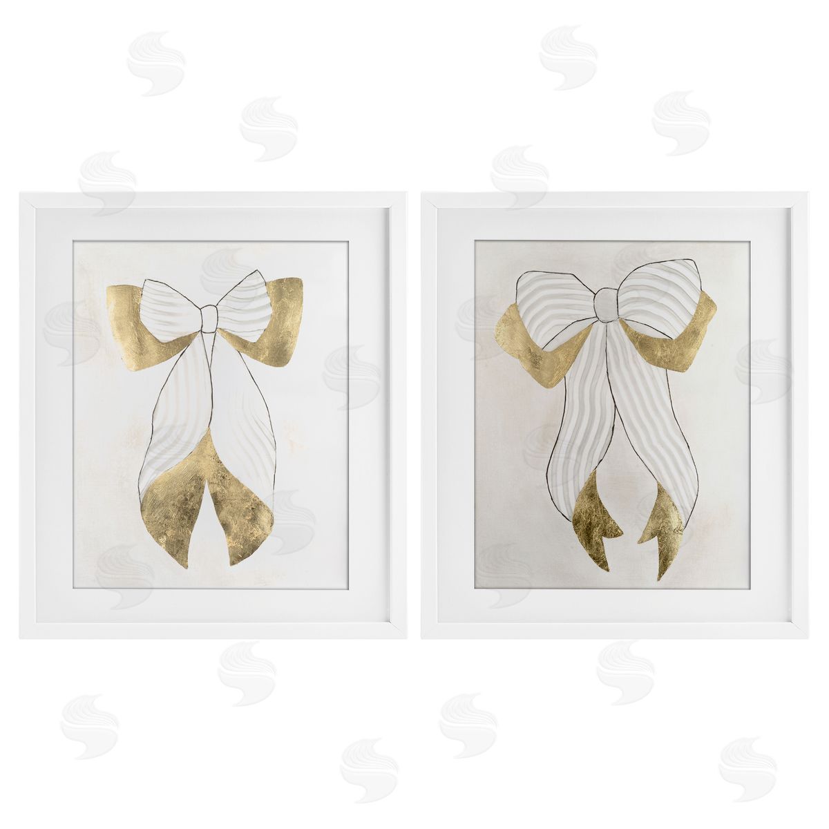 Vanna Lam Neutral Chic Bow Canvas Wall Art Print