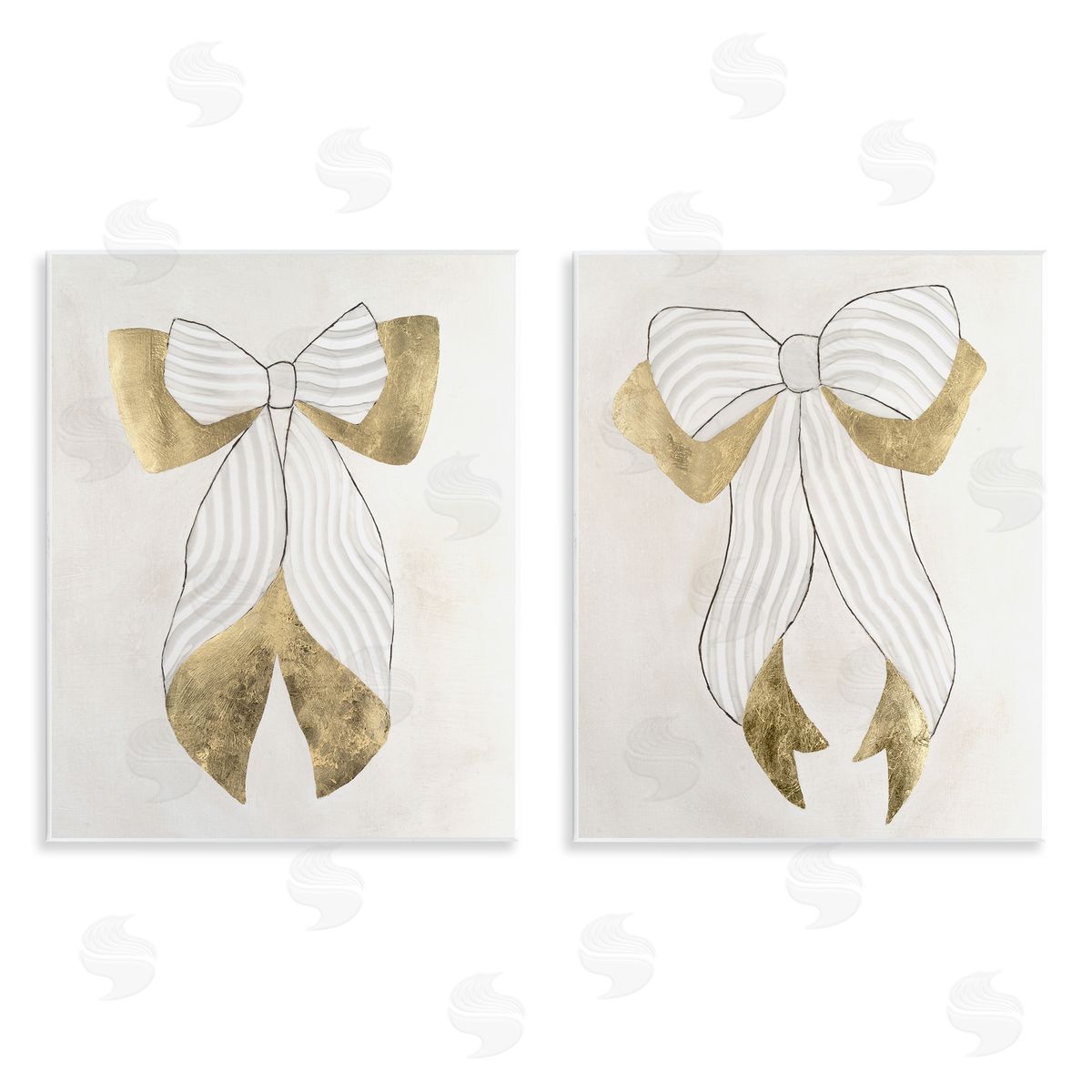 Vanna Lam Neutral Chic Bow Canvas Wall Art Print