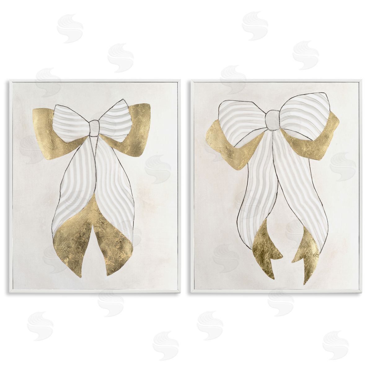 Vanna Lam Neutral Chic Bow Canvas Wall Art Print