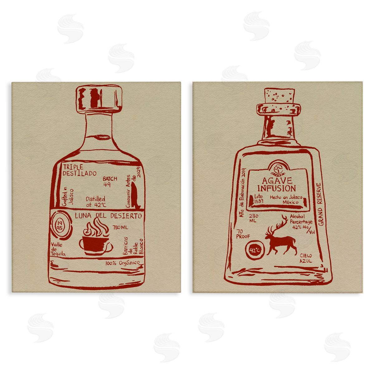 Melissa Wang Liquor Bottle Essence Canvas Wall Art Print