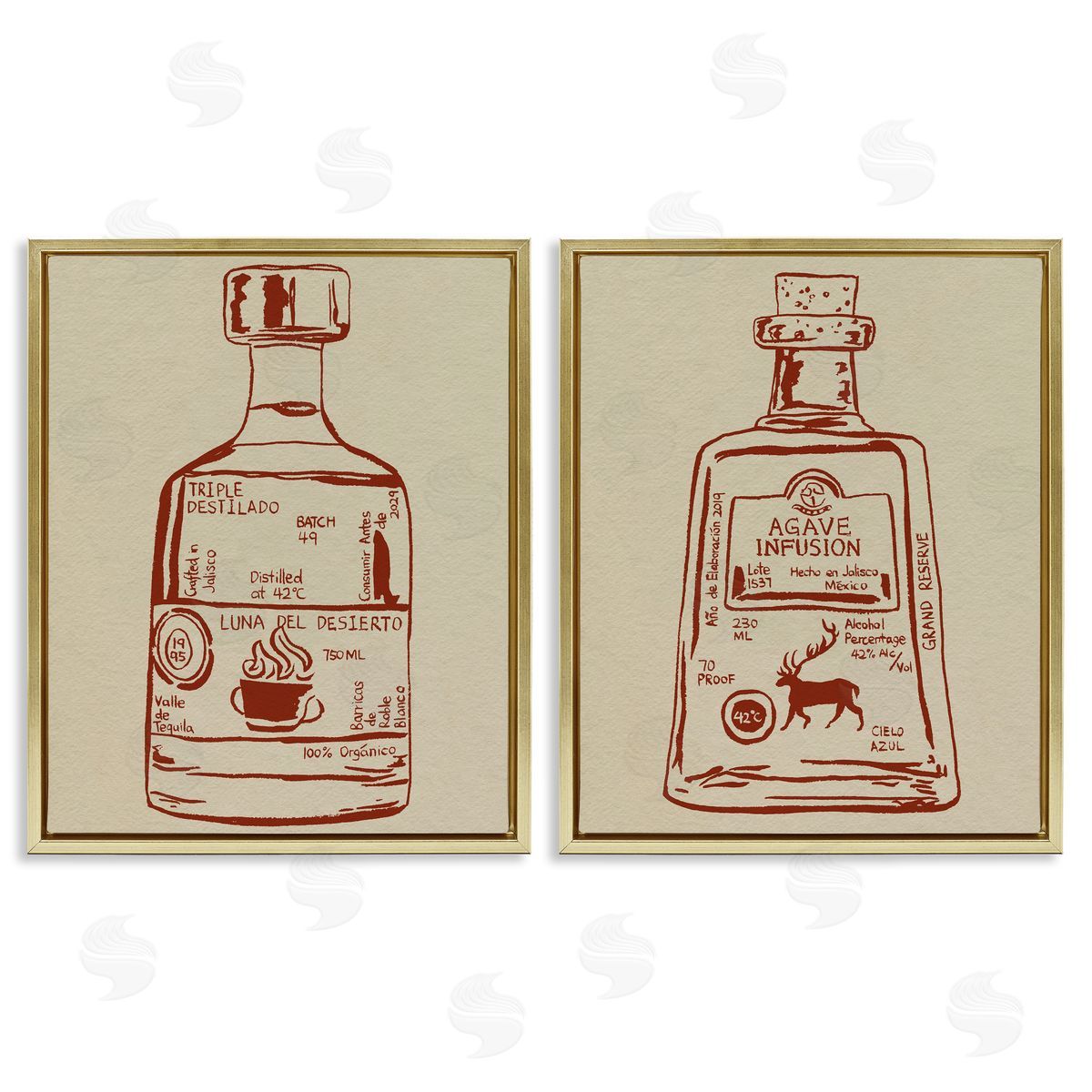 Melissa Wang Liquor Bottle Essence Canvas Wall Art Print