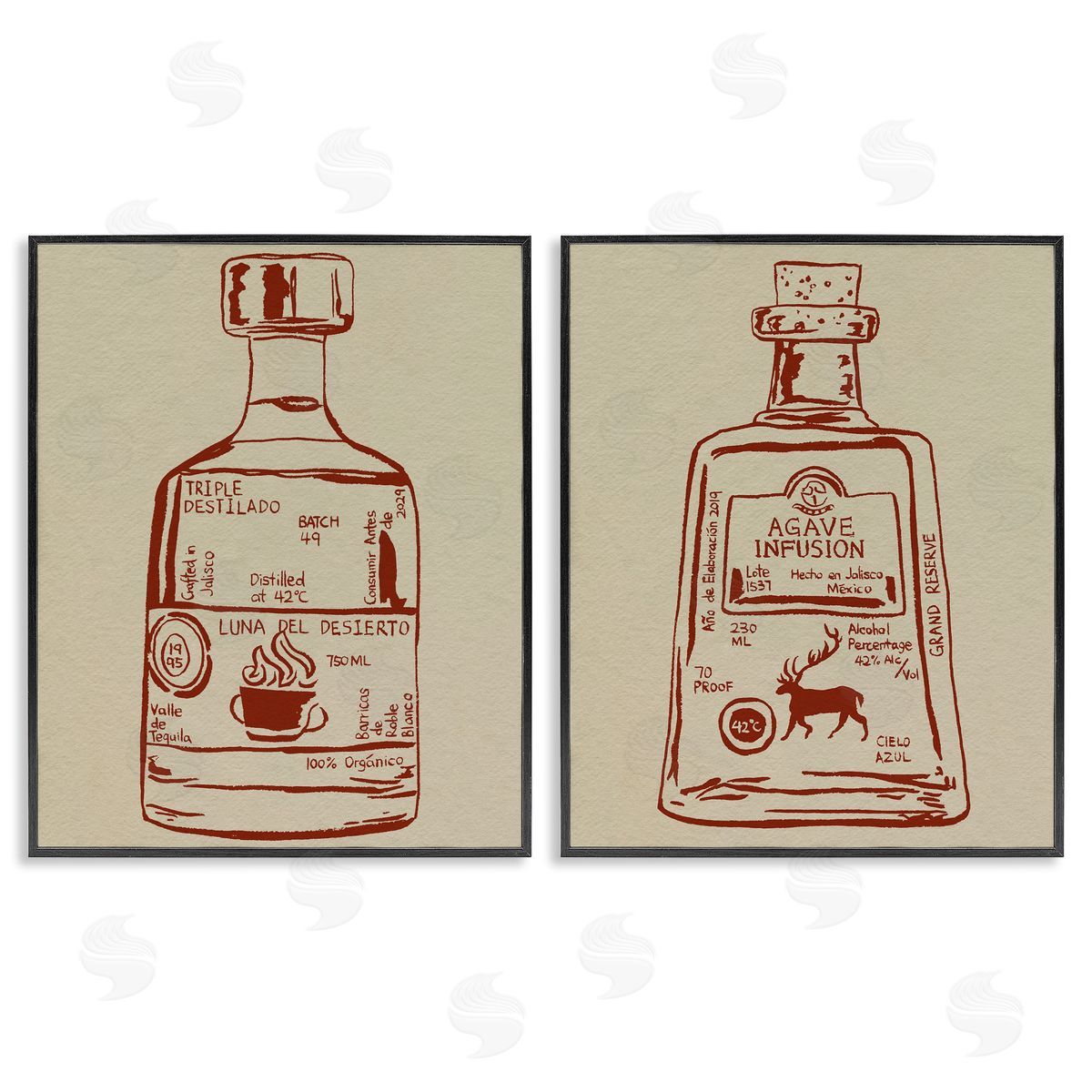 Melissa Wang Liquor Bottle Essence Canvas Wall Art Print