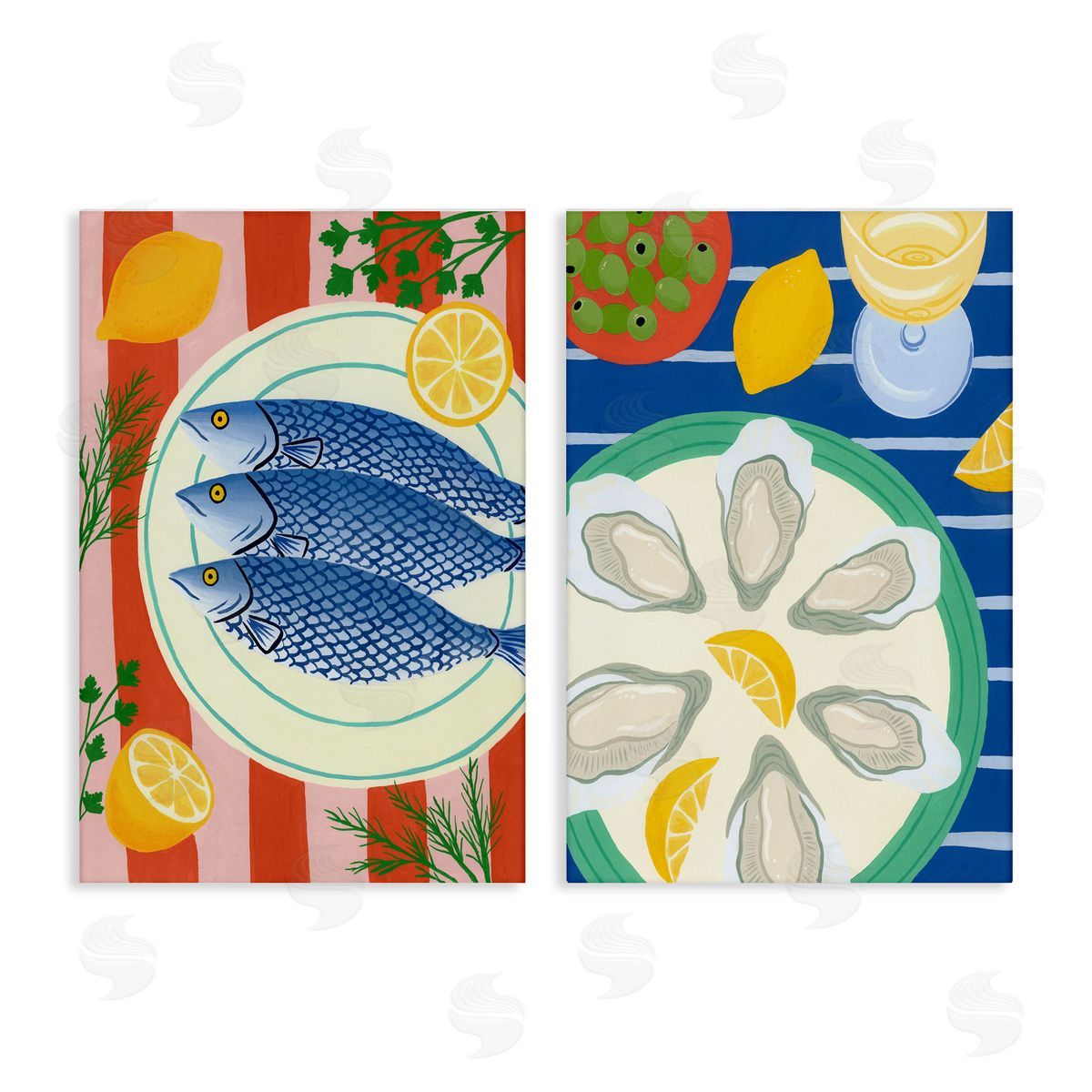Courtney Haley Seafood Kitchen Meals Canvas Wall Art Print