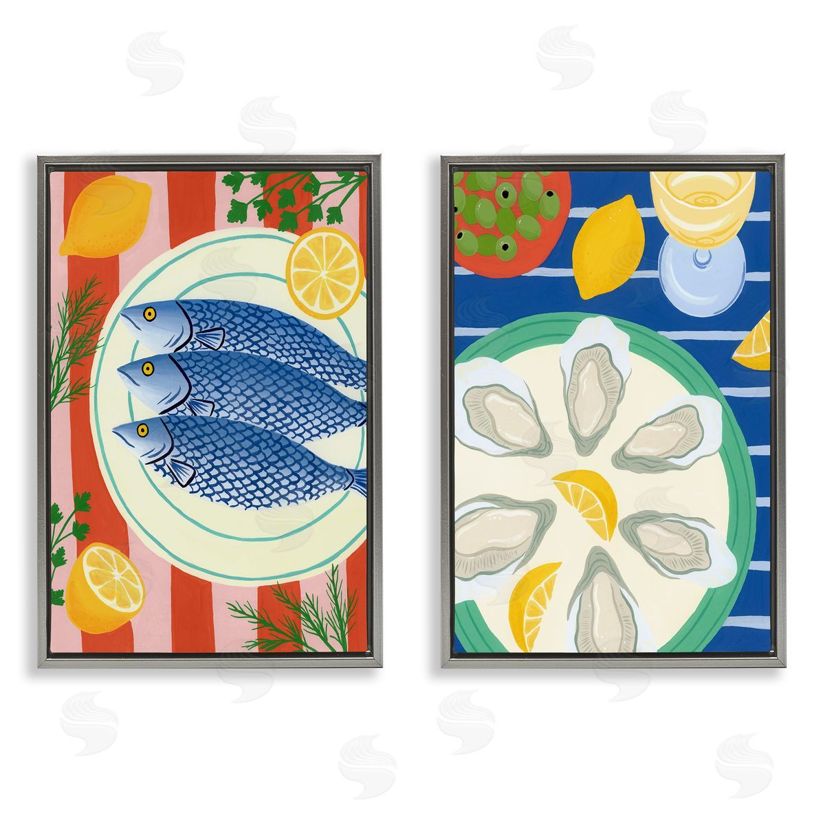 Courtney Haley Seafood Kitchen Meals Canvas Wall Art Print