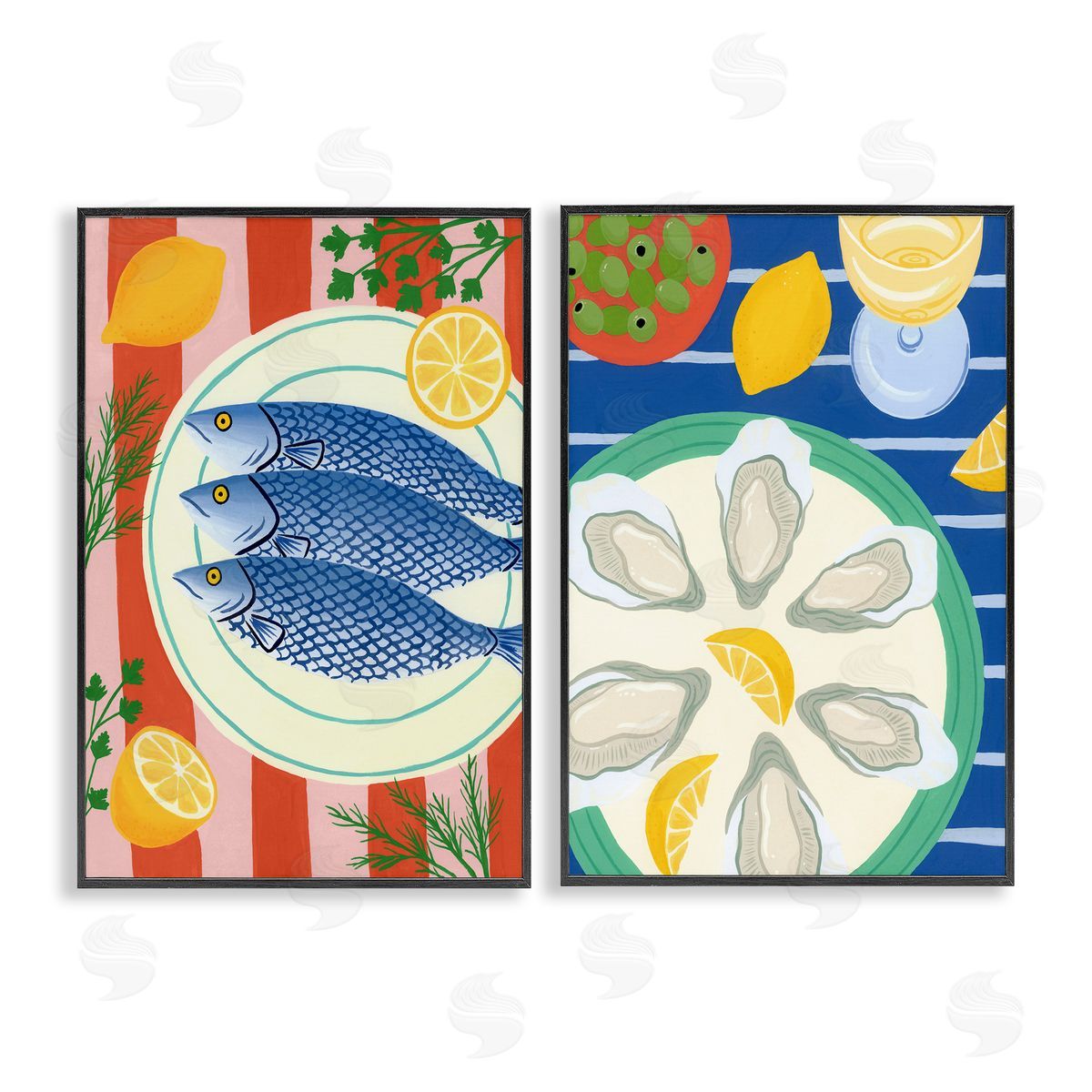 Courtney Haley Seafood Kitchen Meals Canvas Wall Art Print