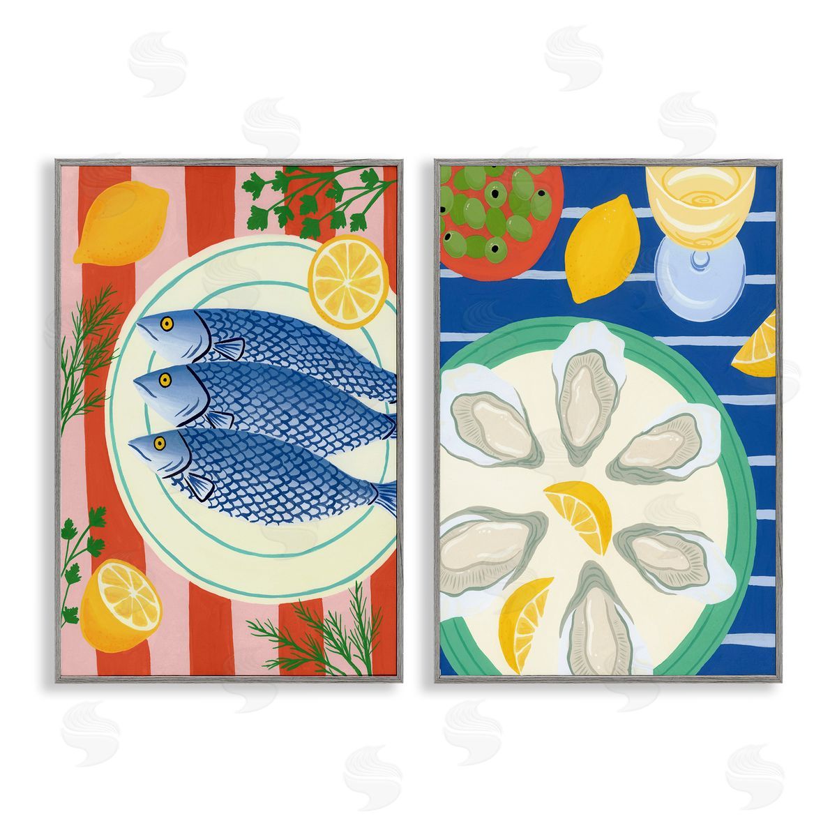 Courtney Haley Seafood Kitchen Meals Canvas Wall Art Print