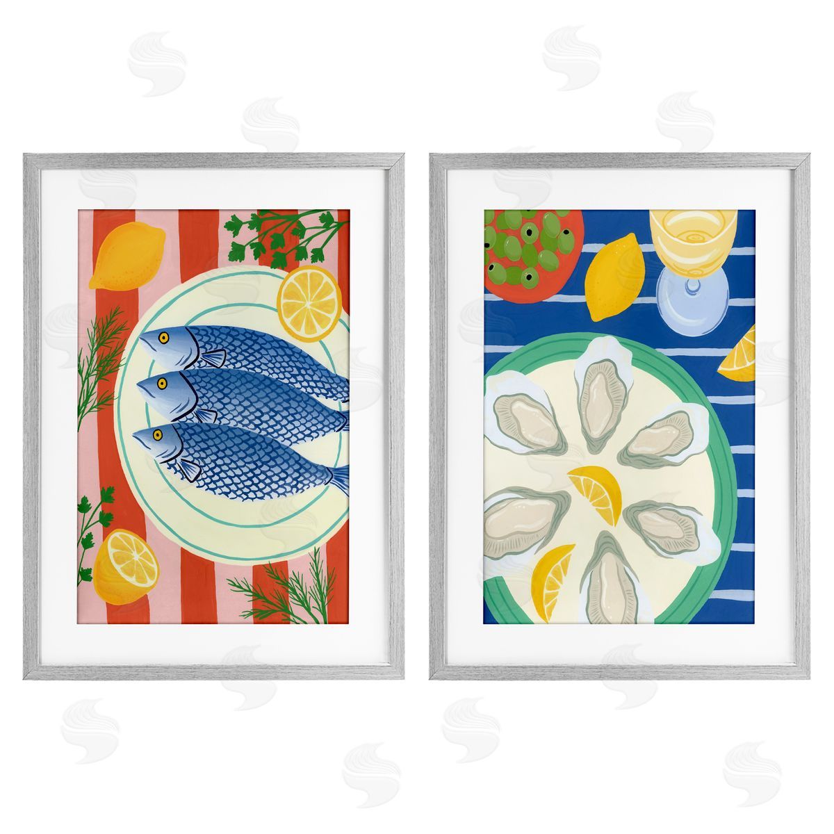 Courtney Haley Seafood Kitchen Meals Canvas Wall Art Print