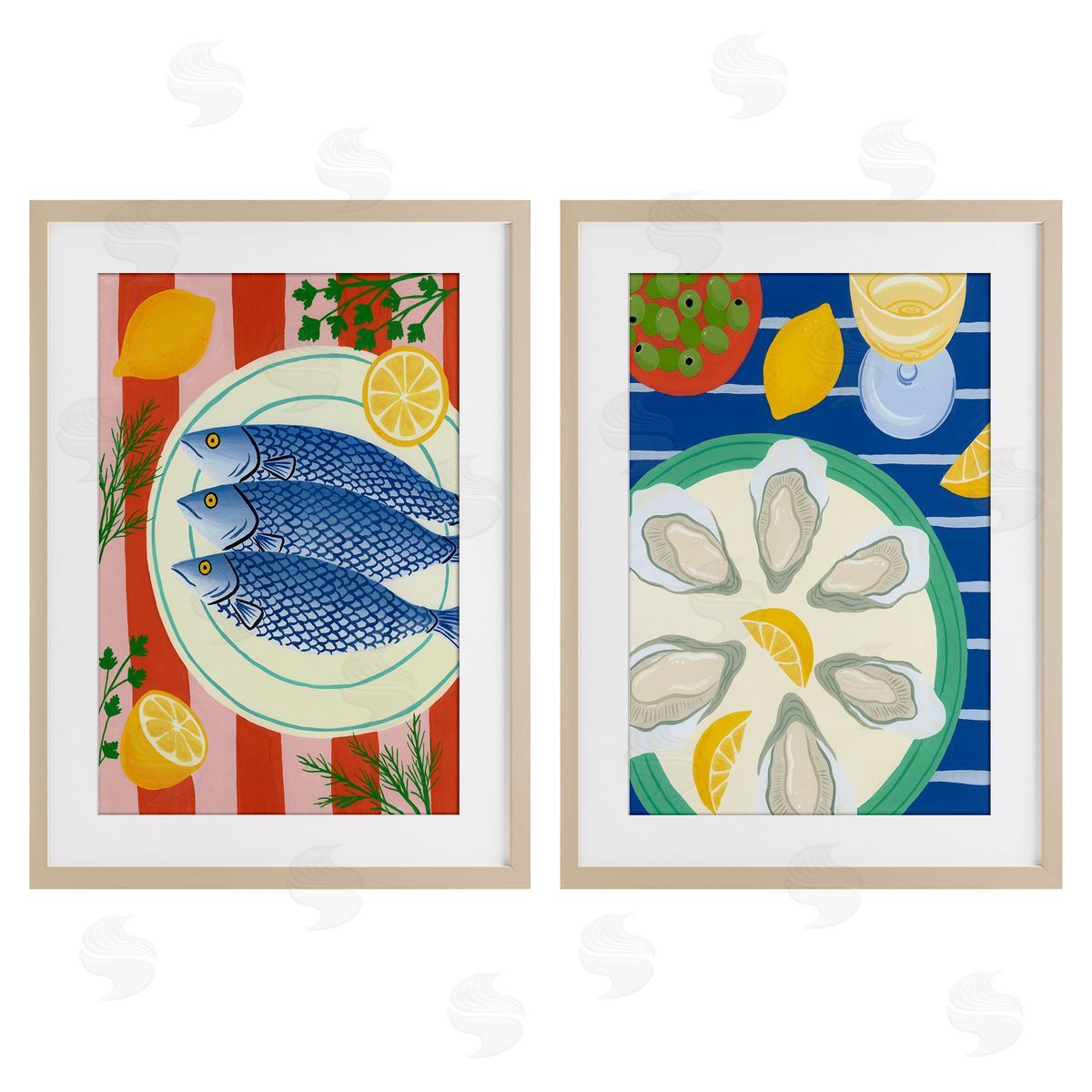 Courtney Haley Seafood Kitchen Meals Canvas Wall Art Print