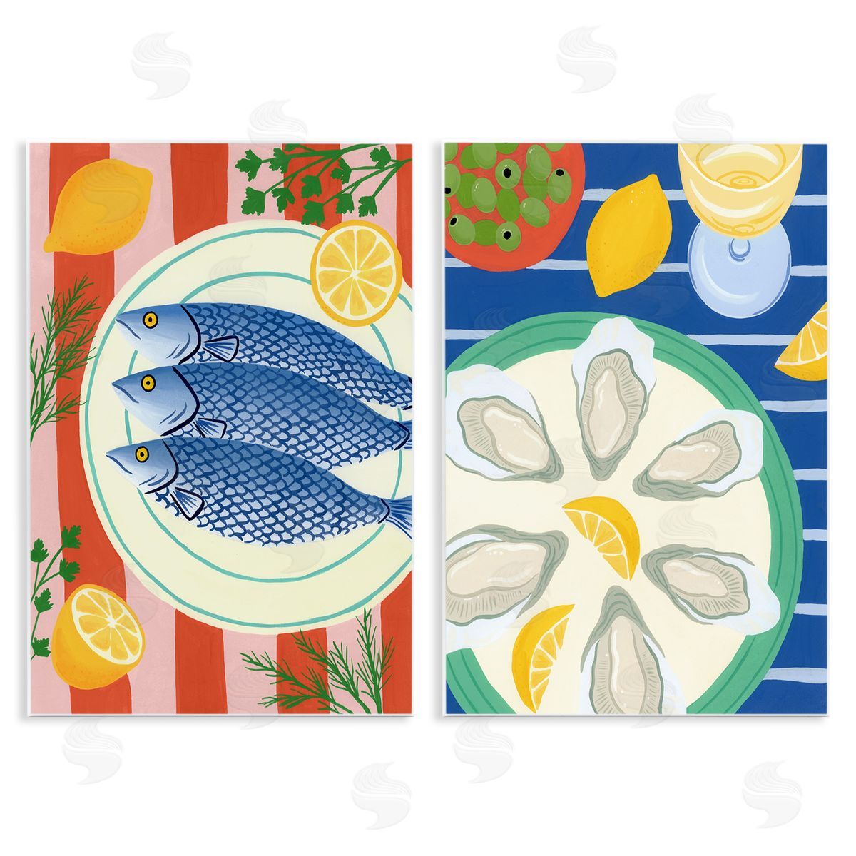 Courtney Haley Seafood Kitchen Meals Canvas Wall Art Print