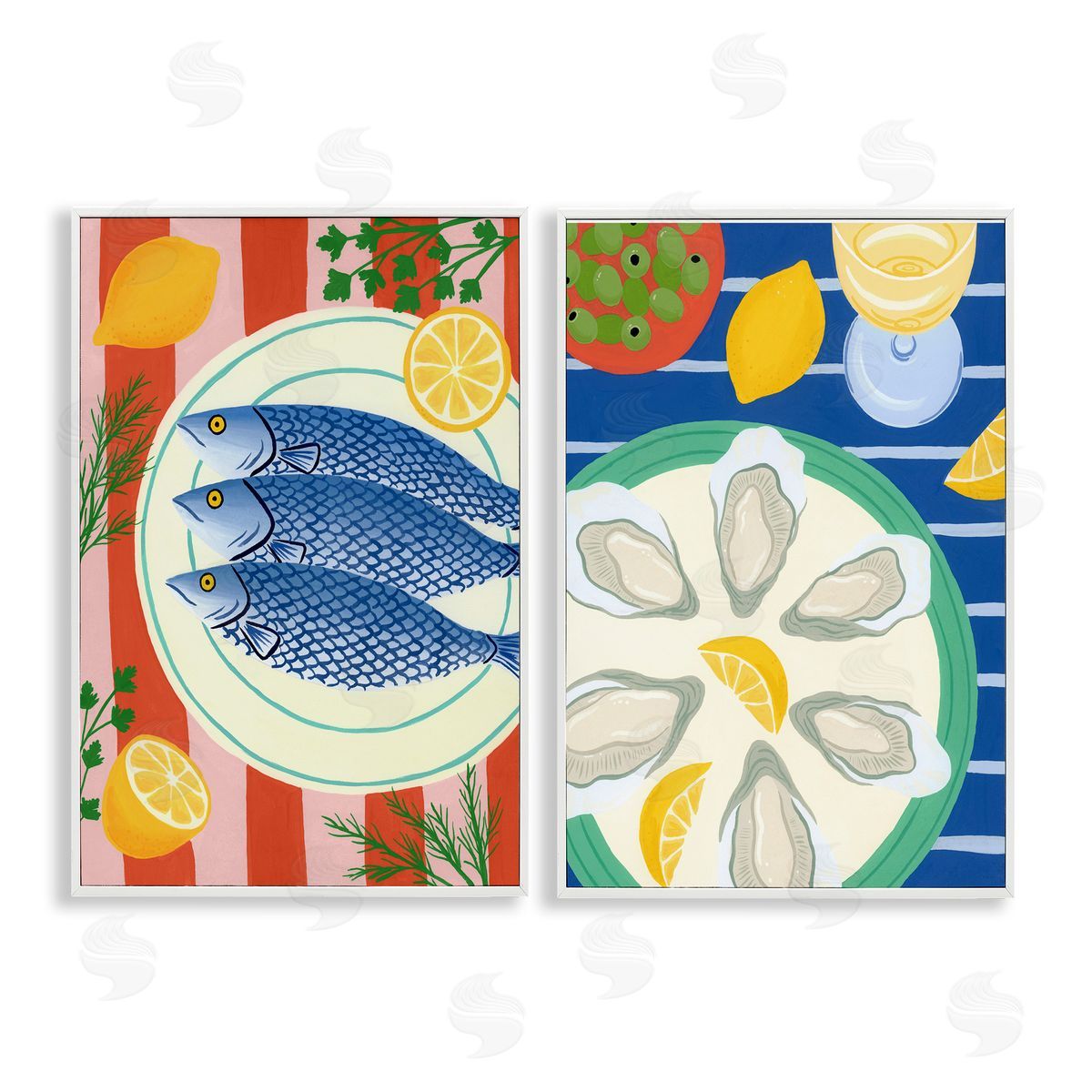Courtney Haley Seafood Kitchen Meals Canvas Wall Art Print
