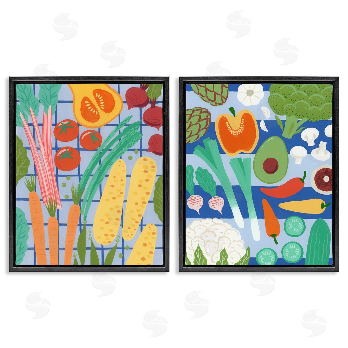 Courtney Haley Bright Veggie Harvests Canvas Wall Art Print