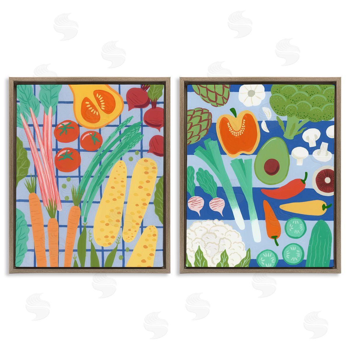 Courtney Haley Bright Veggie Harvests Canvas Wall Art Print