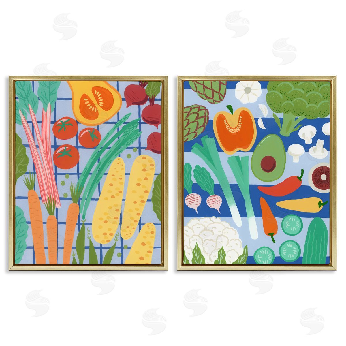 Courtney Haley Bright Veggie Harvests Canvas Wall Art Print
