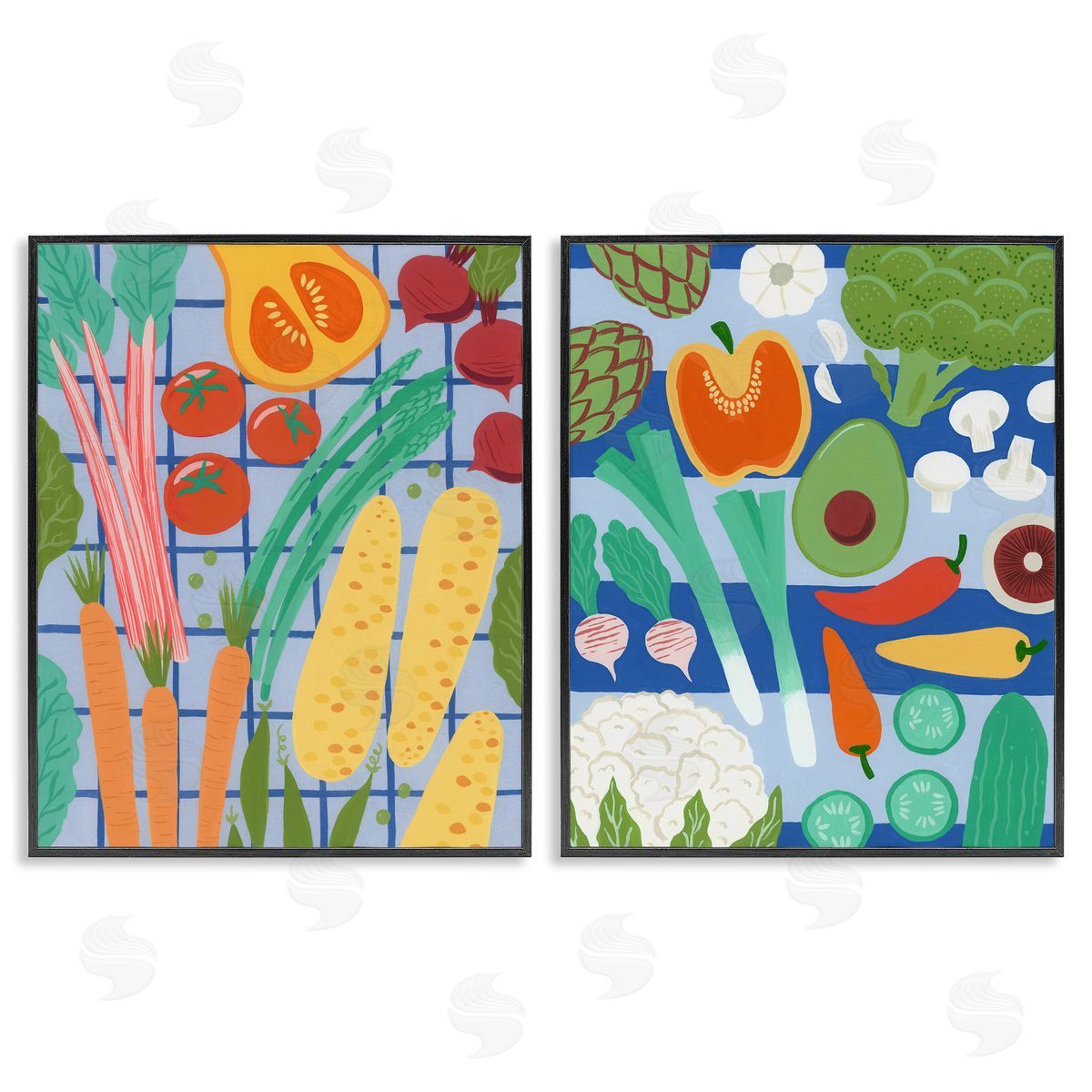 Courtney Haley Bright Veggie Harvests Canvas Wall Art Print