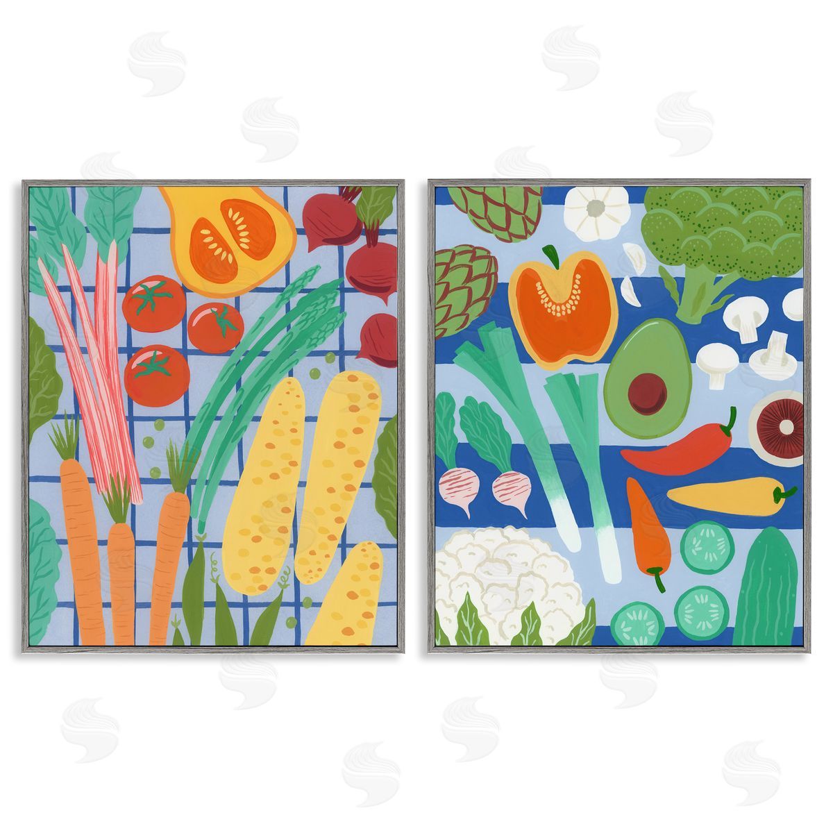 Courtney Haley Bright Veggie Harvests Canvas Wall Art Print