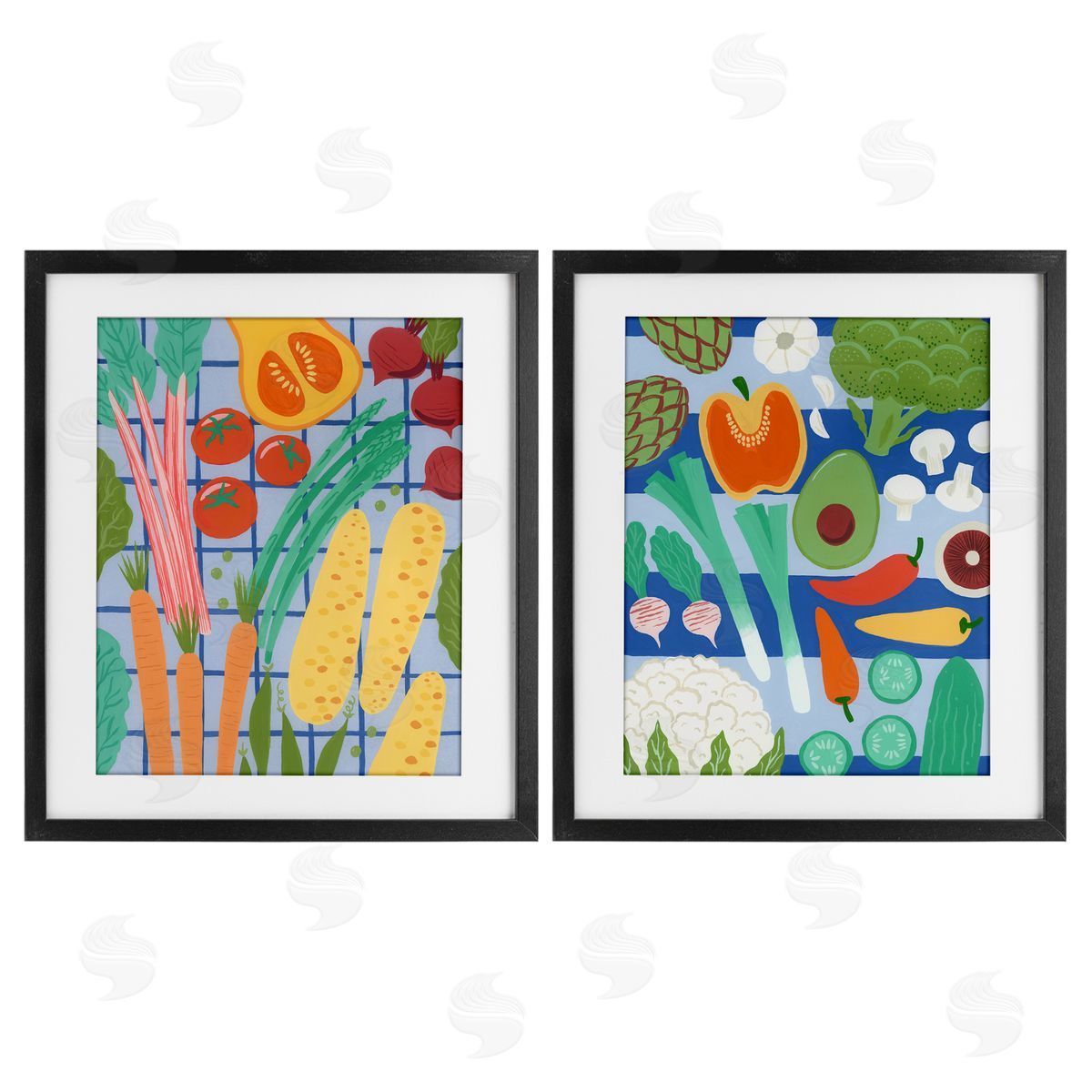 Courtney Haley Bright Veggie Harvests Canvas Wall Art Print