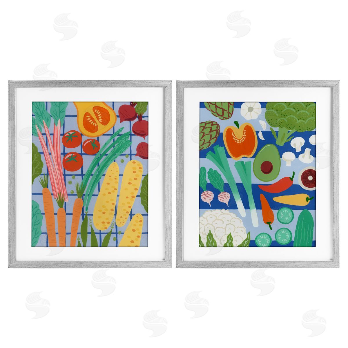 Courtney Haley Bright Veggie Harvests Canvas Wall Art Print