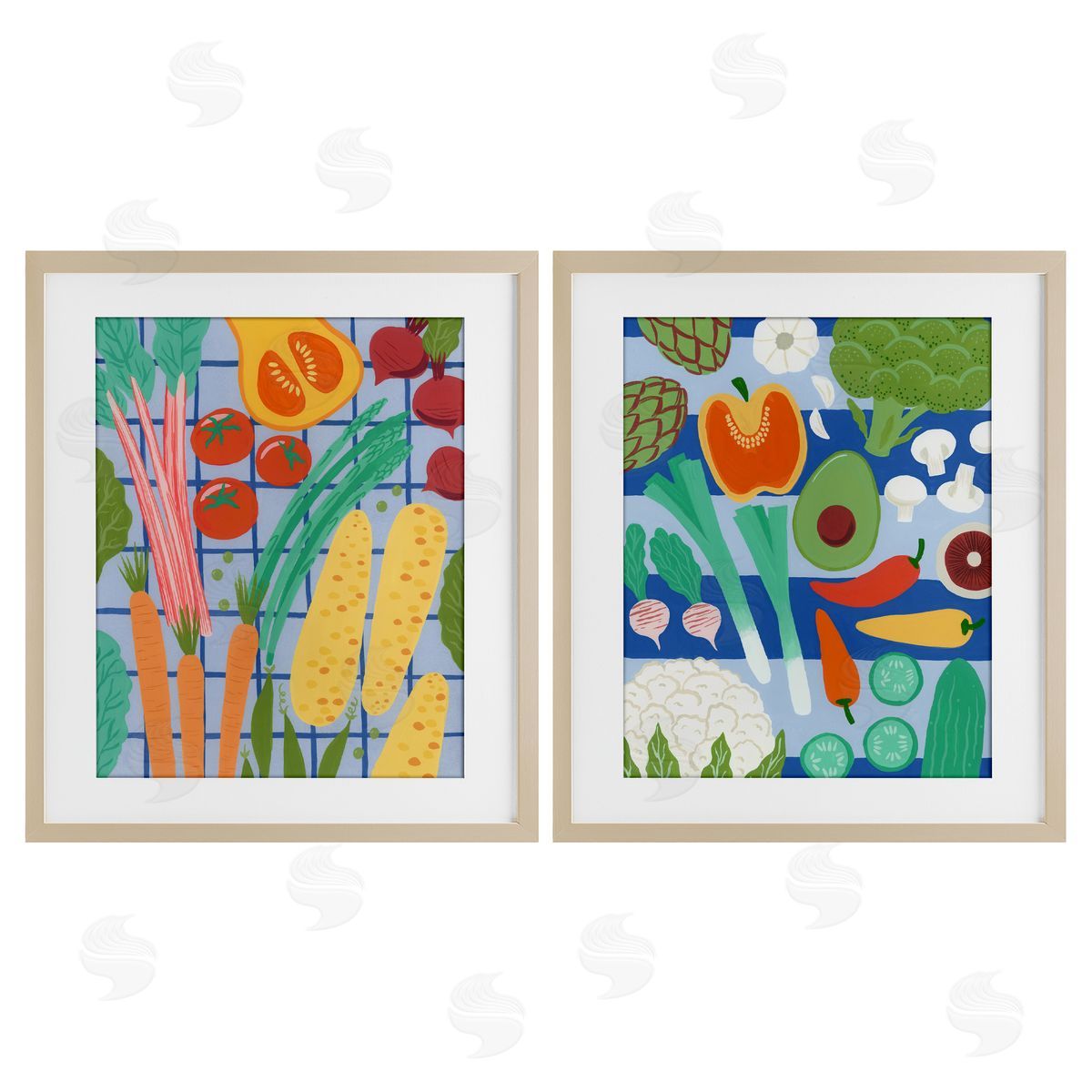 Courtney Haley Bright Veggie Harvests Canvas Wall Art Print