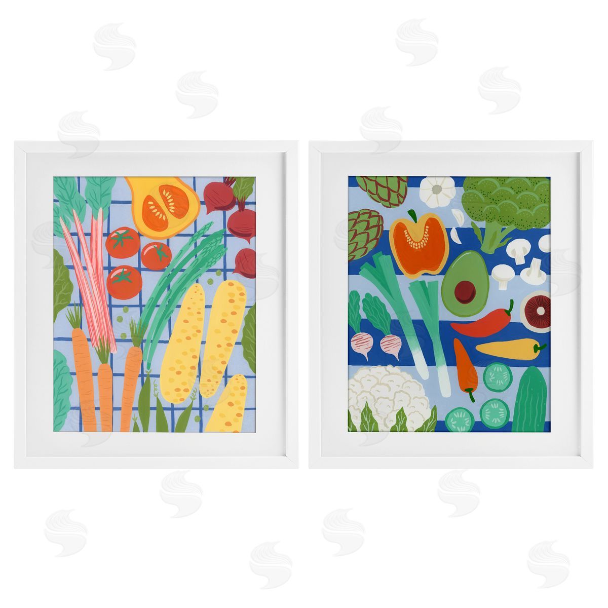 Courtney Haley Bright Veggie Harvests Canvas Wall Art Print