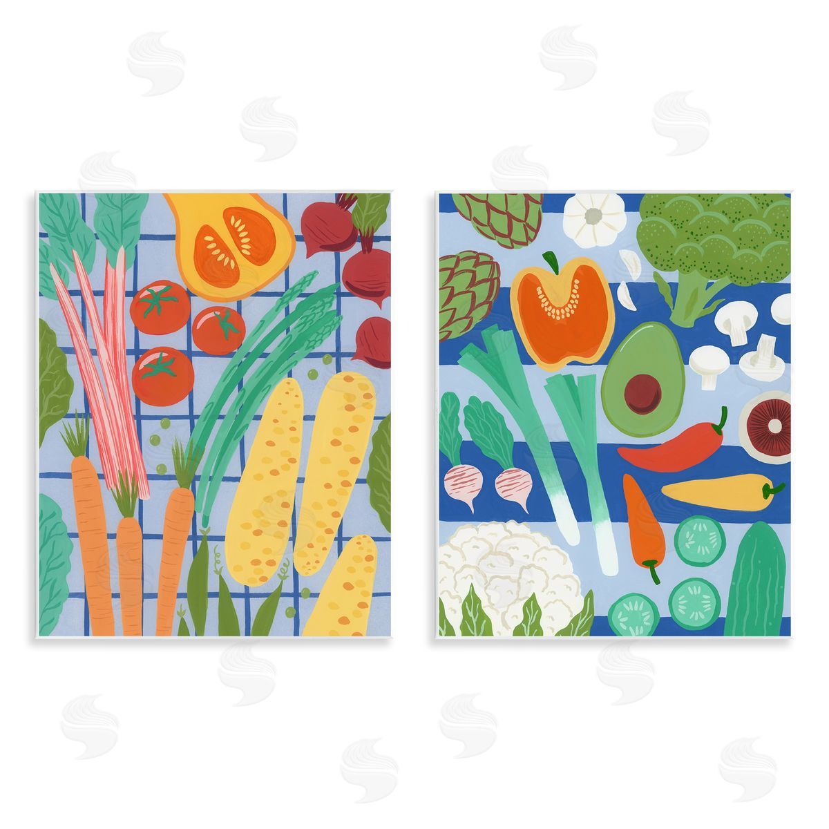 Courtney Haley Bright Veggie Harvests Canvas Wall Art Print