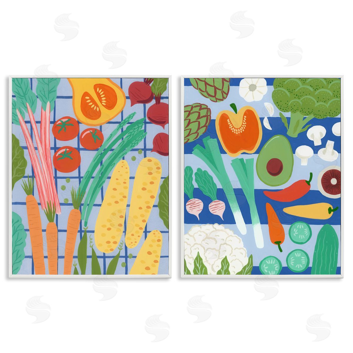 Courtney Haley Bright Veggie Harvests Canvas Wall Art Print
