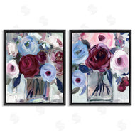 Annabelle Hall | Burgundy & Blue Bouquets