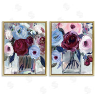 Annabelle Hall | Burgundy & Blue Bouquets