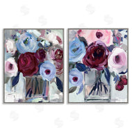 Annabelle Hall | Burgundy & Blue Bouquets