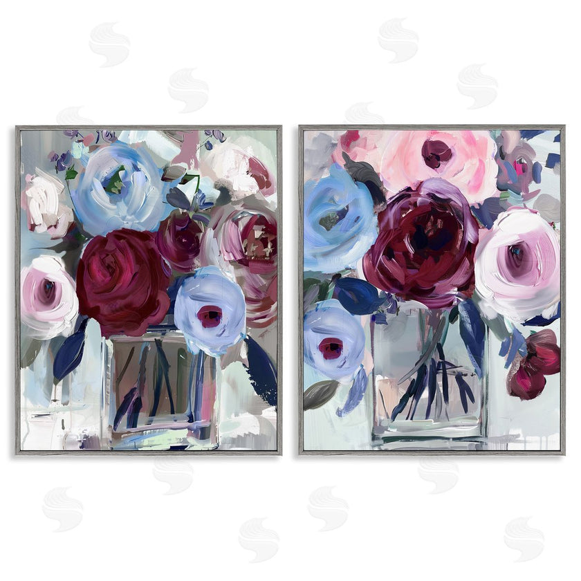 Annabelle Hall | Burgundy & Blue Bouquets