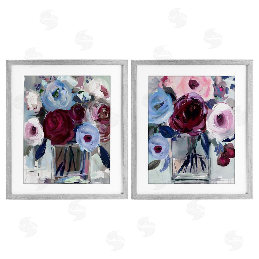 Annabelle Hall | Burgundy & Blue Bouquets