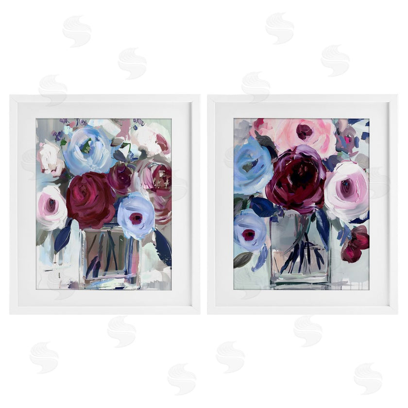 Annabelle Hall | Burgundy & Blue Bouquets
